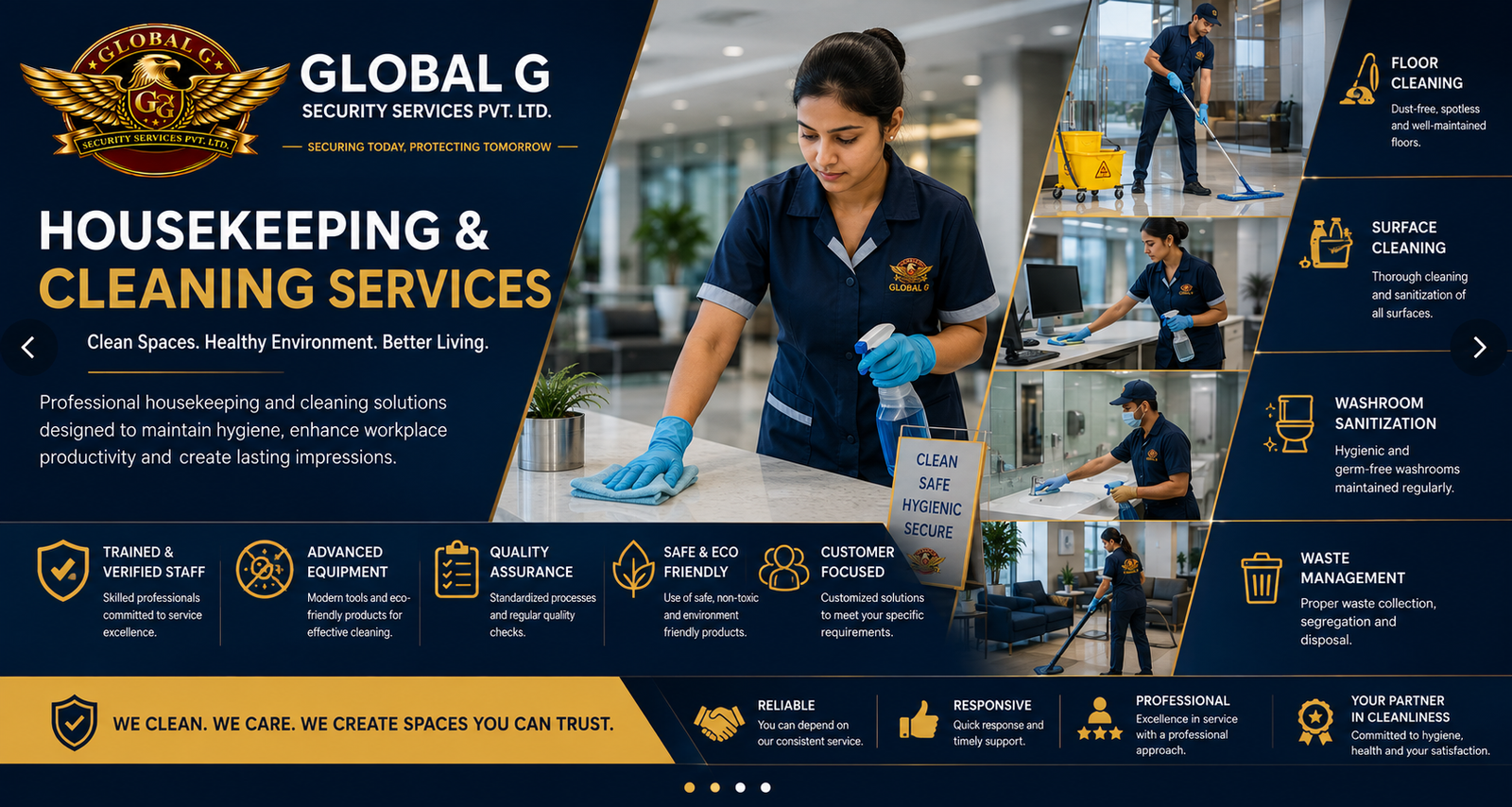 We provide Housekeeping & Cleaning Services